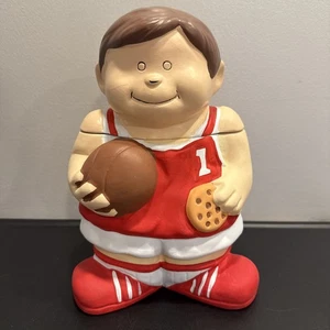 Vintage Boy Red Jersey Basketball Player Cookie Jar - Picture 1 of 10