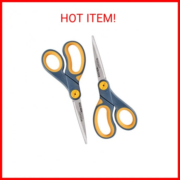 Improved Westcott Titanium Bonded 8" Straight Handle Scissors 2 PK