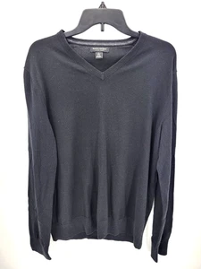 Suéter Banana Republic Para Hombre Grande Negro Mezcla de Lujo Seda Algodón Cachemira Crew - Imagen 1 de 9