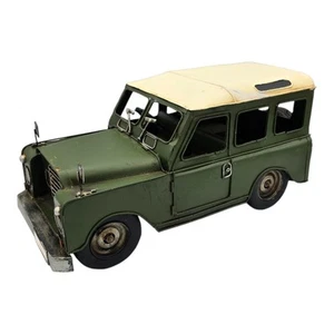 Metal Land Rover Defender 4x4 Tin Ornament Vintage Style Replica Model Car VGC - Picture 1 of 7
