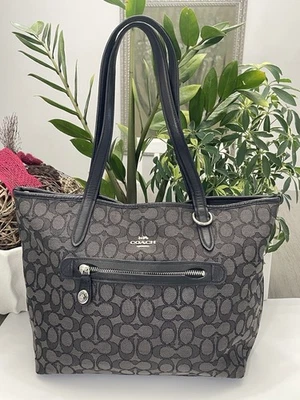Bolso de Mano G2U Coach Taylor Lona Firma Jacquard Negro Foto 1 de 4