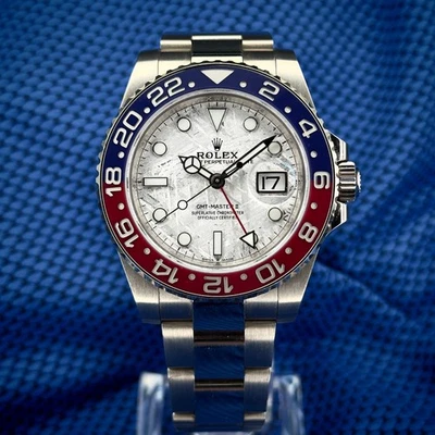 Rolex GMT-Master II esfera de meteorito bisel Pepsi oro blanco 126719BLRO Foto 1 de 4