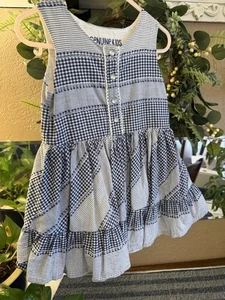 Vestido Vaquera Pequeña Osh Kosh B Gosh Niñas Azul Guinga 3T Perla Broches Enagua - Imagen 1 de 15