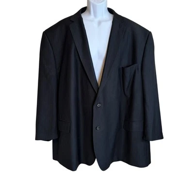 Warren Sewell Barron Portly Black Stripe Suit Jacket Blazer 60R Executive Office - Image 1 of 4