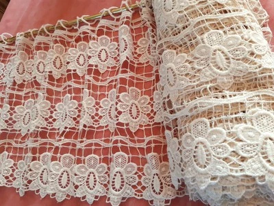 Rideau Brise-bise Macramé écru 8 Mètres sur 42 cm ,campagne,rustique  - Photo 1/4