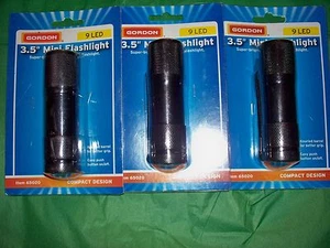 3pc 9-LED Bulb Mini Flashlights Compact - Picture 1 of 1
