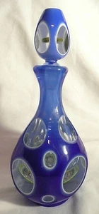 Vintage venezianische Kunst Glas geschnitten Dekanter Millefiori blau Kobalt Briefbeschwerer Italien - Bild 1 von 12