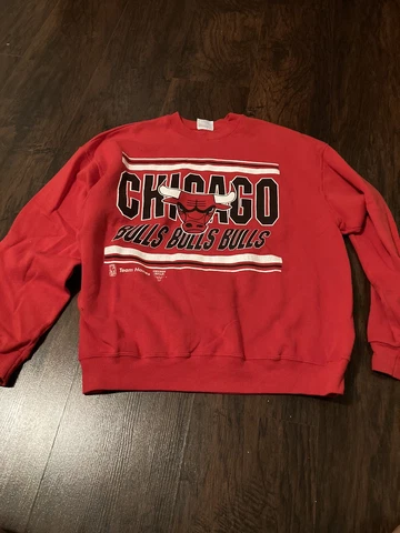Vintage 90s Chicago Bulls NBA Basketball Team Crewneck Sweatshirt Sz L Sweater Cover