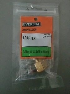 Everbilt 3/8 in. Flare x 3/8 in. OD Compression Brass Adapter Fitting - Picture 1 of 3
