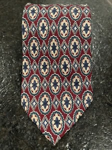 Brooks Brothers BFS Tie Maroon w/ Design Men’s Silk Necktie Diamond Geometric - Picture 1 of 6