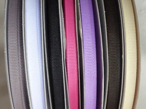 You Pick Color! 1/4 in x 50 Yds Solid Grosgrain Craft Trim Sewing Ribbon Spool - Picture 1 of 14