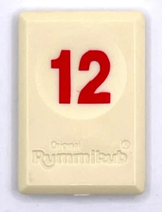 Rummikub Fliese rot 12 Spiele Ersatzstück glatte Zahl gravierter Rücken Pressman - Bild 1 von 2