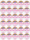 30 x Unicorn Rainbow Birthday Cupcake Toppers Edible Wafer Paper Fairy Cakes
