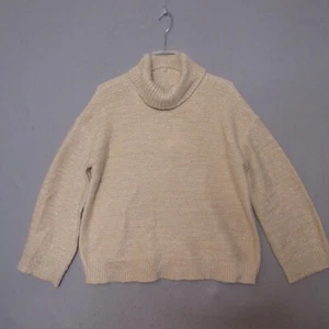 Haven Well Within Sweater Women Medium Beige Turtleneck Boxy Relaxed NWT 2023 - Picture 1 of 11