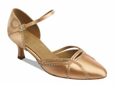 Supadance 1542 2"/2.5 Heel Diamante Flesh Women's Ballroom Dance Shoes (sz5-9.5) - Image 1 of 3