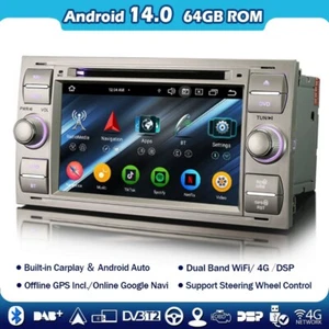 7"Android 14 DAB+Autoradio CD Navi Ford S/C-Max Focus Fiesta Transit Galaxy Kuga - Bild 1 von 20