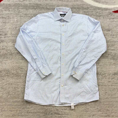 Camisa ETON Contemporánea Con Botones 16 Grande Blanco Azul Vestido 41 Exterior Preppy Foto 1 de 4