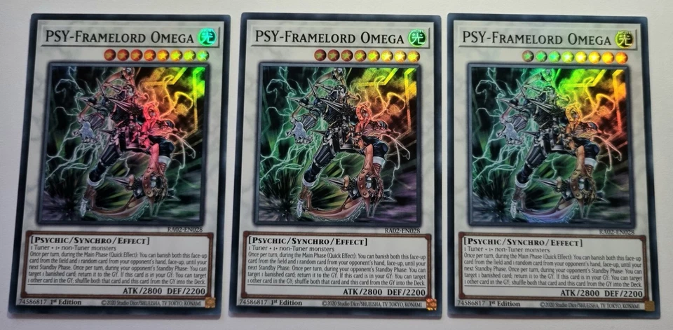 Yugioh! 3x PSY-Framelord Omega 1st Ed. RA02-EN028 Super Rare play set 25th - Image 1 of 1