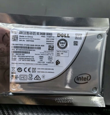 DELL Intel S4500 960GB 2.5" SATA 6G PowerEdge 14Gen 15G 16G R640 R650 Server SSD - Image 1 of 4