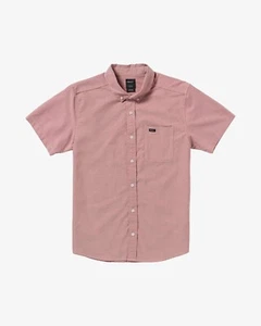 RVCA Mens That'll Do Long Short Woven Shirt - Red - Large - Picture 1 of 5