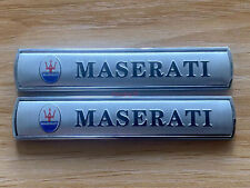 2pc Metal Chrome Car Emblem Badge Sticker Side Skirts Badge Logo FOR Maserati