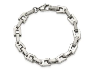 Mens Stainless Steel Link Bracelet (8.5 Inch) - Picture 1 of 4