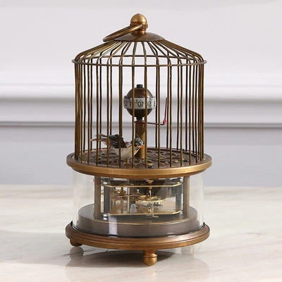 Rare Brass Birdcage Mechanical Table Clock - Image 1 of 4