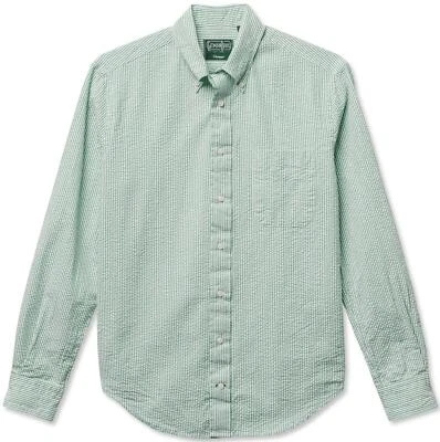 Gitman Vintage $225 NWT Green Striped Seersucker Button Down Oxford Shirt L - Image 1 of 4