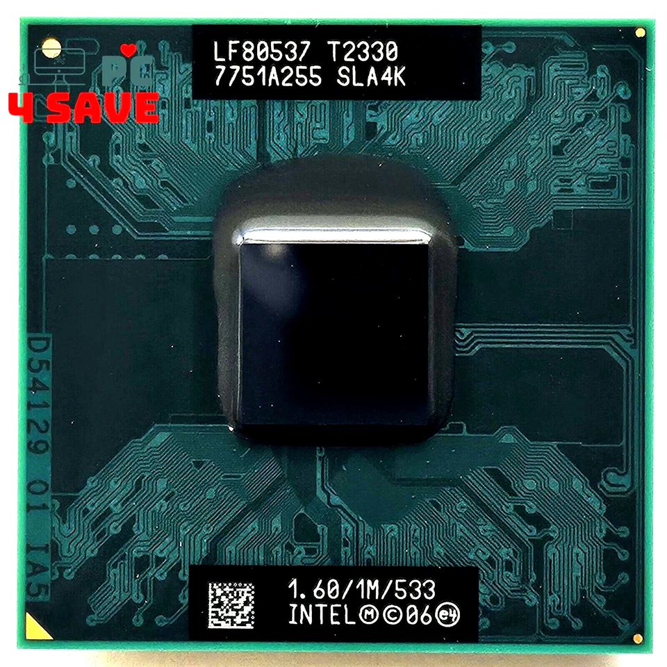 Intel Pentium Dual-Core T2330 1.60GHz Socket P Laptop Mobile CPU Processor SLA4K - Image 1 of 1