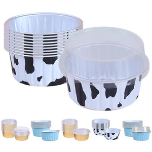10 PCS Aluminum Foil Mini Loaf Pans With Lids, Cupcake,Ramekins Baking Cups - Picture 1 of 18