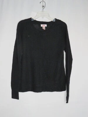 SUÉTER GOFRE MANGA LARGA CUELLO REDONDO NEGRO SÓLIDO BONGO TALLA XL #Z577 Foto 1 de 2