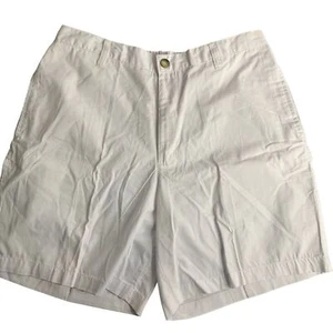 Haband Pullon Elastic Waist Shorts 38 White High Rise 7 in Pockets Button Zip - Picture 1 of 5