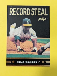 1991 Leaf Baseball #BC26 Rickey Henderson Gold Moments Oakland Athletics ... 06 - Imagen 1 de 2