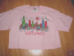 VINTAGE 1980s 80s LADIES CHICAGO BELLY TOP SHIRT-XL - Imagen 1 de 1