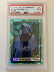 Star Wars Return of the Jedi Chrome Sapphire #211 Aqua Parallel Card /75 PSA 9 - Picture 1 of 2