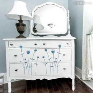 Linnea Spring Flower Stencil -Pretty Flower Wall Stencil Decoration Home & Craft - Picture 1 of 7