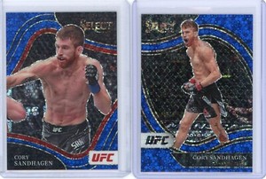 2021-22 Panini Select UFC Cory Sandhagen Blue Disco Octagonside 2 Card Lot 