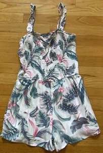 Abercrombie Kids Palm Floral Shorts Romper Size Girls 13/14 - Picture 1 of 3