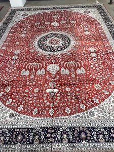 Very Fine Hand-Woven Silk Area Rug w/ Tree of Life Design - Picture 1 of 14