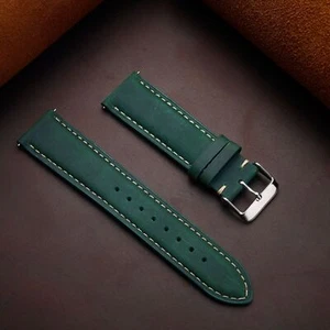Crazy Horse Leather Watch Band Strap Quick Release 14/16/18/20/22/24mm Universal - Picture 1 of 19