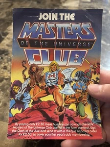 Raro modulo di iscrizione volantino He-Man Masters Of The Universe He-Man Club - Foto 1 di 2