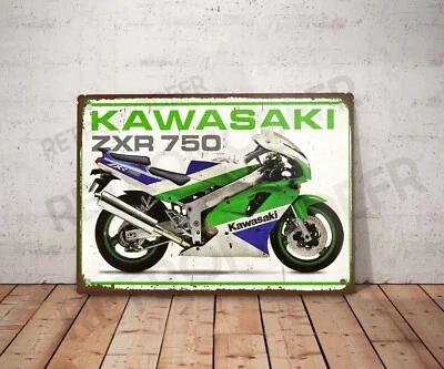 Vintage metal plate Kawasaki ZXR750 garage sign motorcycle decoration 750 - Image 1 of 3