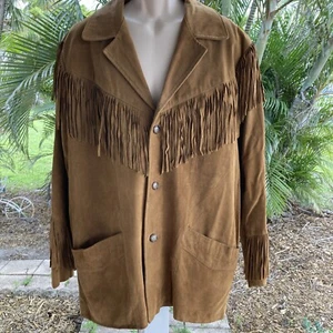 SCULLY WESTERN RANCH COWBOY FRINGE SUEDE LEATHER JACKET SZ 44 * XLNT! - Picture 1 of 7