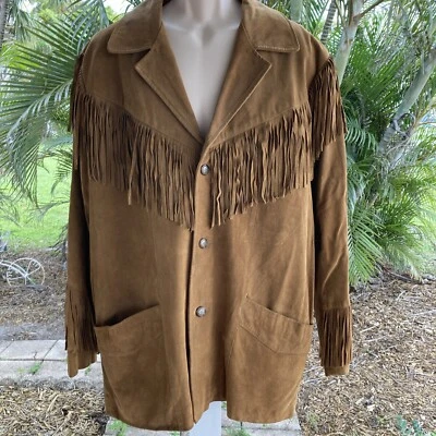 SCULLY WESTERN RANCH COWBOY FRINGE SUEDE LEATHER JACKET SZ 44 * XLNT! - Image 1 of 4