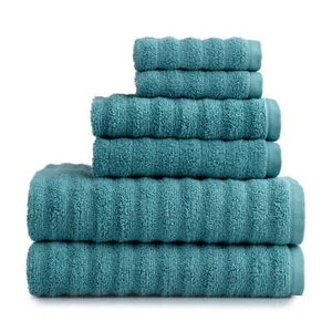 Performance Textured Bath Towel 6-Piece Set, Cool Water - Picture 1 of 4