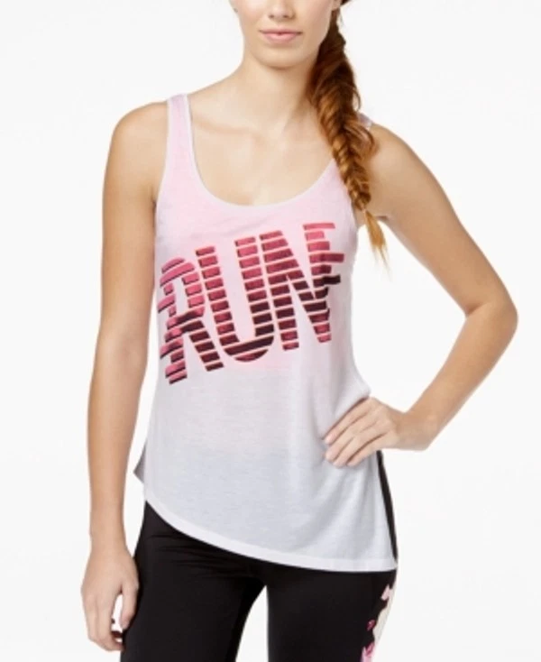 Женская майка Energie для подростков с асимметричным подолом ярко-белая розовая XL - Изображение 1 из 3