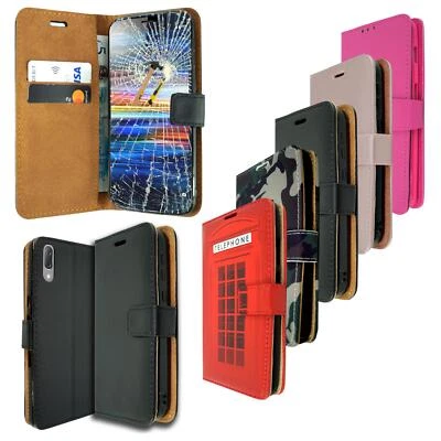 For Sony Xperia L3,  Leather Wallet TOUGH Shockproof Phone Case +9H Screen Glass - Image 1 of 4