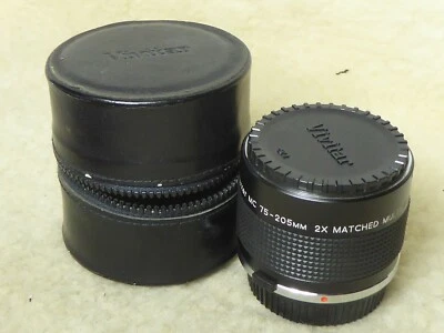 Vivitar 75-205mm 2x Matched Multiplier Teleconverter Lens O / OM Fit With Case - Image 1 of 4