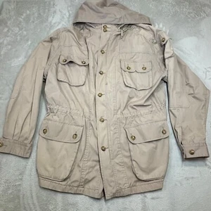 Orvis Hooded Safari Jacket Beige XL Vintage khaki utility field cotton jacket - Picture 1 of 16