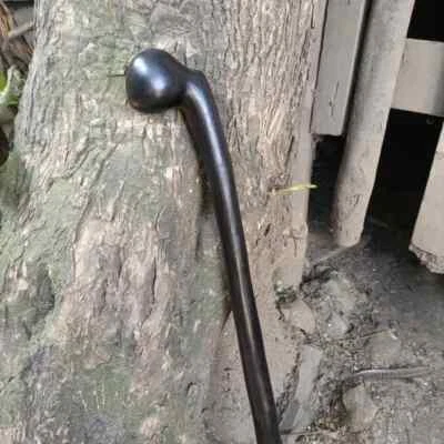 Ambidextrous Offset INCH Handle Original Ironwood African Walking Hiking Stick - Image 1 of 4